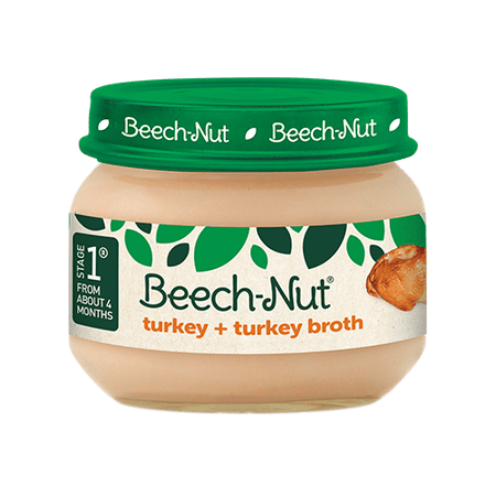 (10 Jars) Beech-Nut® Baby Food Jar, Stage 1, Turkey & Turkey Broth, 2.5