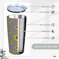 thumbnail image 6 of Sunflower Plaid 20 oz Travel Tumbler with Lid and Straw Insulated Coffee Mug Double Wall Vacuum Ice Coffee Cup Reusable Water Bottle Gifts for Women Men, 6 of 6