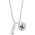 thumbnail image 1 of Delight Jewelry Silvertone Small Crystal HELP! Silvertone Script Initial Disc - X - Charm Necklace, 20"+3", 1 of 1