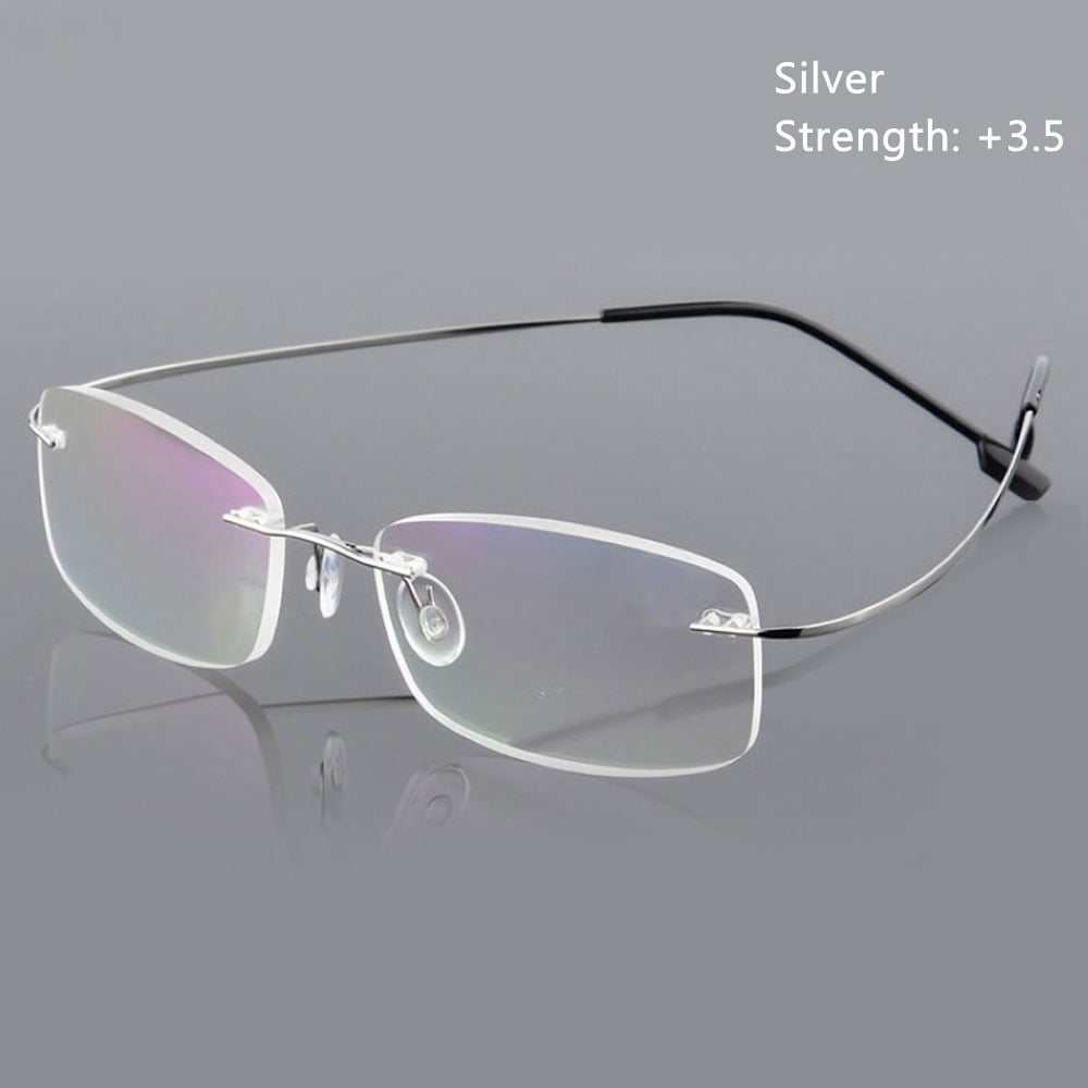 Regular Or Rectangular Spectacles Degree Unisex Spectacles Rectangular Rimless Eyeglass Reading Glasses ...