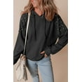 thumbnail image 6 of Casuashion Bold Rivet Stud Raglan Hoodie - Stylish & Cozy, Black Solid, 6 of 8