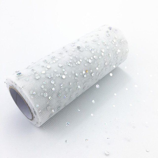 Rollo de tul con lentejuelas brillantes para decoración de bodas, tela de tul, vestido de tutú, Organza DIY, suministros para fiestas de Baby Shower, 15 Cm, 10 yardas por rollo