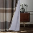 thumbnail image 3 of 100% Blackout Plaid Curtains for Bedroom Living Room Black Tartan Grommet Thermal Beige Grey 42"W x 108"L (Pack of 2), 3 of 6