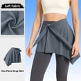 thumbnail image 5 of Women's Two Way Convertible Yoga Skirt, Wrap Around Waist Skirt or Neck Poncho, Lightweight Sports Cover Up Skirt for Beach, Yoga and Daily Sun Protection Dark Gray A, 5 of 7