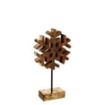 thumbnail image 6 of Wood Metallic Finish Snowflake on Stand Table Décor, Set of 2, 6 of 6