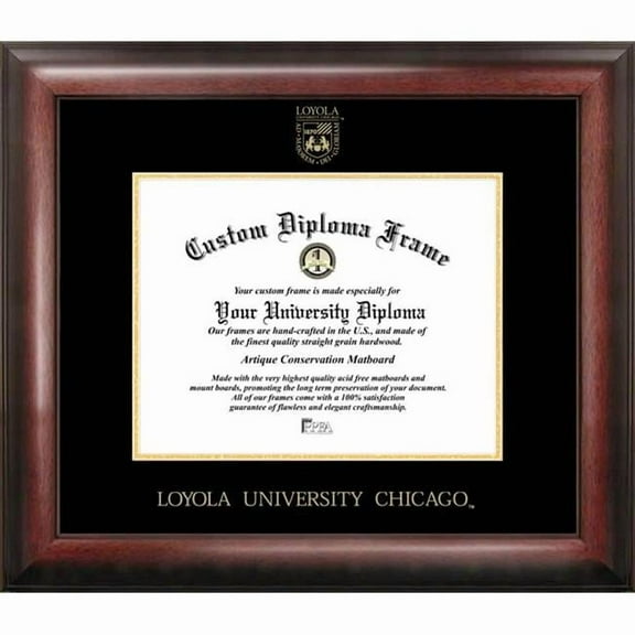 Campus Images IL970GED-1185 11 x 8.5 in. Loyola University Chicago Gold Embossed Diploma Frame - Satin Mahogany