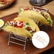 thumbnail image 4 of Compartimentos para tacos de acero inoxidable, soporte para tacos de múltiples capas, soporte para servir tacos de caparazón duro y blando, para horno, parrilla y horneado, 4 of 8