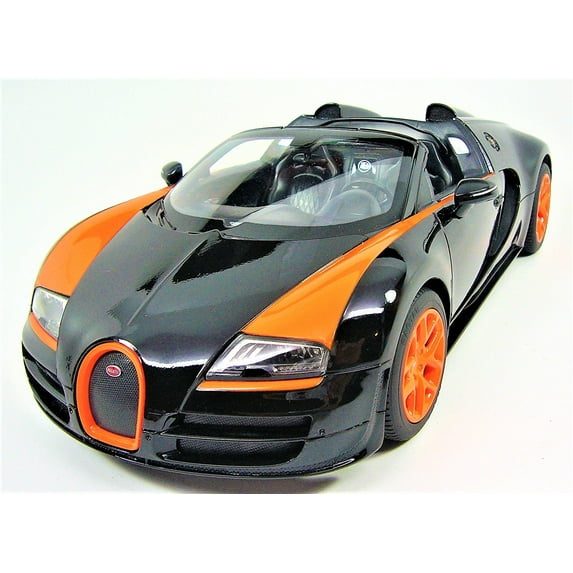 Radio Remote Control 1/14 Bugatti Veyron 16.4 Grand Sport Vitesse Licensed RC Model Car (Black/Orange)
