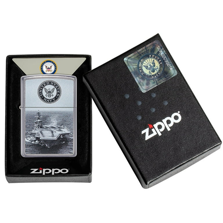 Zippo U.S. Navy Aircraft Carrier Street Chrome Pocket Lighter