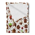 thumbnail image 2 of Chocolate Soft Flannel Fleece Throw Blanket, Sweets and Candies with Cocoa Beans Piece of Cake Ice Cream Strawberry Pattern, Cozy Plush for Indoor and Outdoor Use, 70" x 90", Multicolor, by Ambesonne, 2 of 5