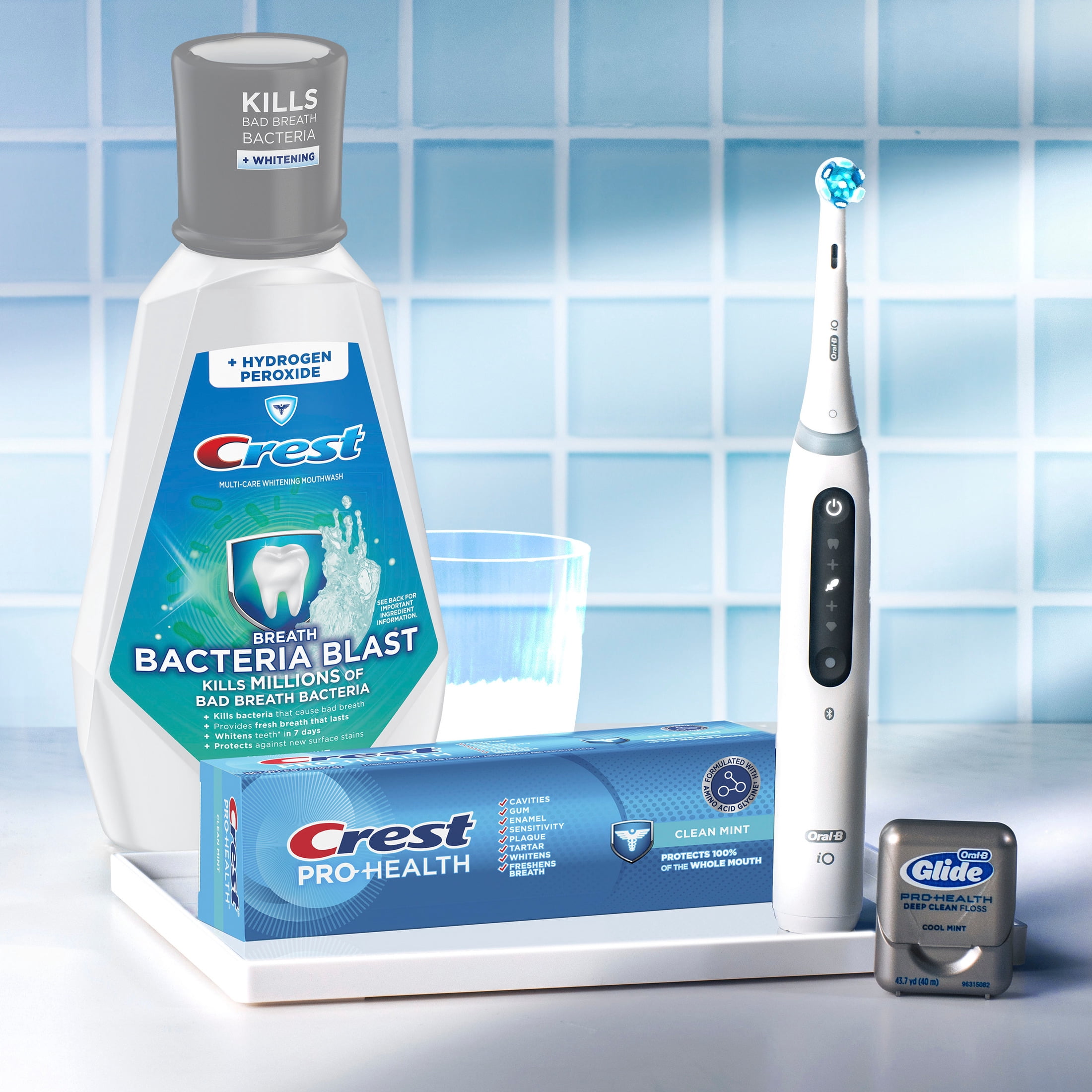Crest Mouthwash, Breath Bacteria Blast Mouthwash, Mint, 32 fl oz