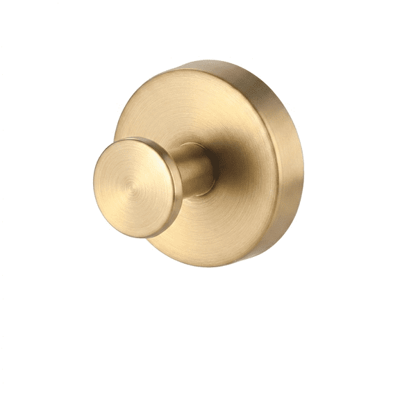 Suction Cup Hooks, 2 Pcs Gold Decorative Wall Hanger Heavy Duty Stainless Steel Shower Hook No Drill Bathroom Suction Mount Waterproof Metal Clothes Hangers For Towels Robes Bags Kitchen Closet
