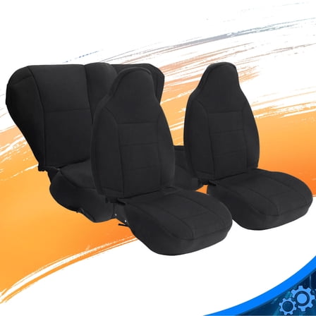 Black Neoprene Front & Rear Seat Covers  For Jeep Cherokee XJ 1984-2001 84 91023