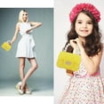 thumbnail image 6 of MINKUROW Mini Jelly Purse Flap Handbag with Pearls Top Handle Faux Quilted Crossbody Bag(Yellow), 6 of 6
