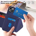 thumbnail image 2 of for iPhone 15 Wallet Case with Card Holder, Elegant Durable PU Leather Protective Magnetic Closure Flip Phone Cover Kickstand RFID Blocking for Women Girls for iPhone 15, Blue, 2 of 8