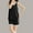 Black, variant on Voncos Sleeveless Pajamas for Women Plus Size Cozy Loungewear Tank Tops and Shorts 2 Piece Sleepwear with Padding- Black