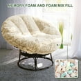 BYBYME Papasan Chair Cushion with Long Faux Fur Cover (Without Chair), 48X48 Inch Supportive