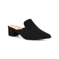 thumbnail image 1 of BLISSFUL STEP Women's Slide Mules Pointed Toe Chunky Heel Black 6, 1 of 7