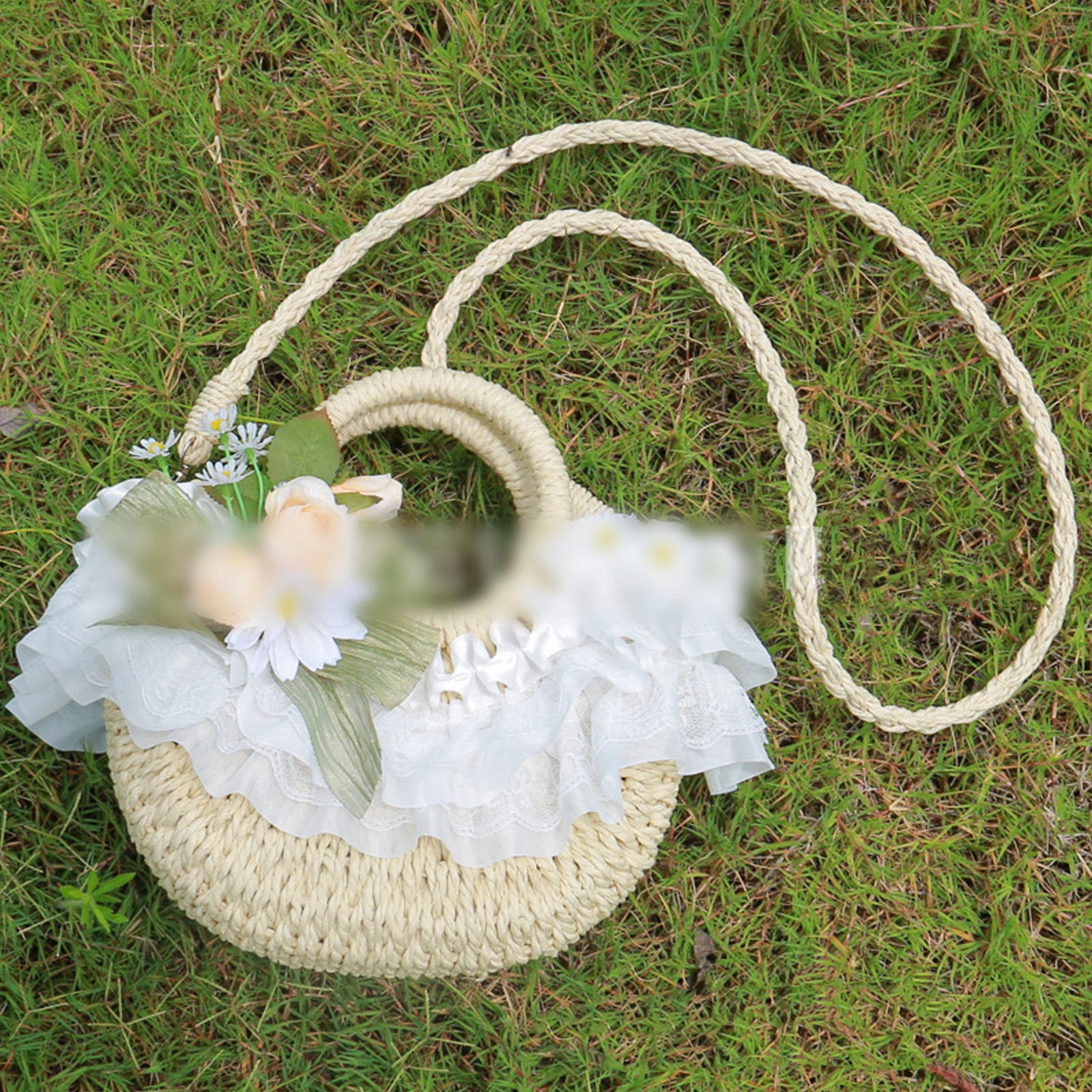 Victorian Lace Designs Straw Bonnet Hat For Women With Ruffled Trim and Rose Flower For Cocktail Party And Cosplay Event