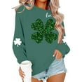 thumbnail image 6 of BRGZLK St.Patrick's Day Sweatshirts for Women Round Neck Print Sweatshirt Long Sleeve Funny Irish Shamrock Graphic Pullover Top Holiday Clothes Green XS, 6 of 6