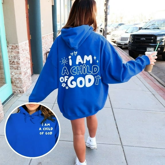 I Am A Child Of God, Bible Verse Hoodie, Aesthetic Christian Sweatshirts, christianity hoodies Trendy christian hoodi, Word On Back Hoodie