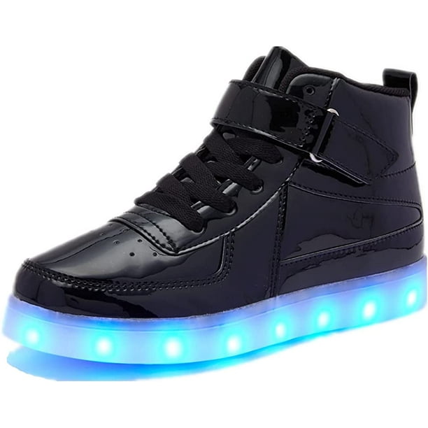YAZI Kids LED Light up Shoes USB Charging Flashing Light Up High-top ...