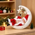 thumbnail image 6 of Christmas Santa Claus Figurine, Sleeping Santa on Crescent Moon with Star, Festive Tabletop Decor for Mantel Shelf, Holiday Display by MPOISVA, 6 of 8