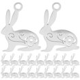 thumbnail image 1 of 20pcs Stainless Steel Easter Bunny Rabbit Charms Jewelry Making Rabbit Pendants, 1 of 8