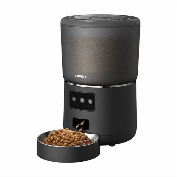 NPET Smart WiFi Cat Feeder with App Control, 4L Auto Pet Food Dispenser - 1-9 Meal Portions, 10s Voice Recorder, Anti-Clog Design for Cats/Dogs