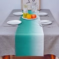 thumbnail image 4 of Table Runner Dresser Scarves 48 Inch Long, Modern Minimalist Abstract Color Art Linen Dining Table Runners Teal and White Gradient Tabletop Scarf for Wedding Holiday Party Kitchen, 4 of 7