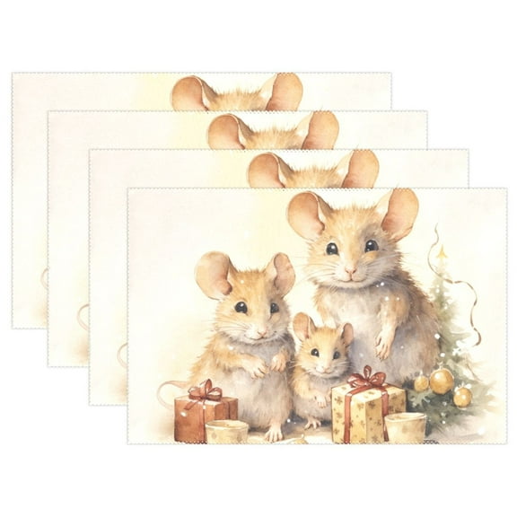 Mouses Gifts Christmas Tree 12×18 inch Placemats Heat Resistant Washable Foldable Rectangular Placemats Set Decoration Indoor Outdoor for Kitchen Dining Table 1PC
