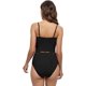 thumbnail image 4 of Trajes de baño sexy de cintura alta de 2 piezas para mujer, bikini con cuello en V profundo con cordón, trajes de baño para mujer con correa ajustable, XL, 4 of 5