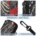 thumbnail image 3 of RFID Blocking Travel Passport Wallet Red Guitar Punk Skeleton Water Resistant Document Organizer, Multi Pockets Anti-Theft Card Holder with Detachable Strap for Travel Vacation, 3 of 8
