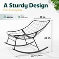 thumbnail image 3 of Patio Rocking Chair Outdoor and Indoor, Metal Lounge Rocker with 7'' Thick Cushion, 400lbs Capacity, Ergonomic Design, Easy Assembly, Grey Cushion - Black Matte Rocker, 3 of 6