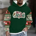 thumbnail image 2 of KeShDi Christmas Men's T-Shirts Fashion Men Casual Print Hooded Long Sleeve Drawstring Sweatshirt Top Green S, 2 of 5