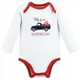 thumbnail image 3 of Hudson Baby Infant Boy Cotton Long-Sleeve Bodysuits, Valentine Truck, 0-3 Months, 3 of 5
