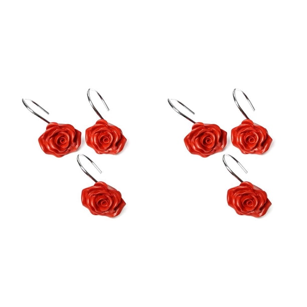 Advancent 1 Juego de ganchos para cortina de ducha, accesorios, colgadores de fijación profesionales, barra de modelado de rosas de resina, accesorio de Rojo 3 piezas 2piezas Advancent CBP463770