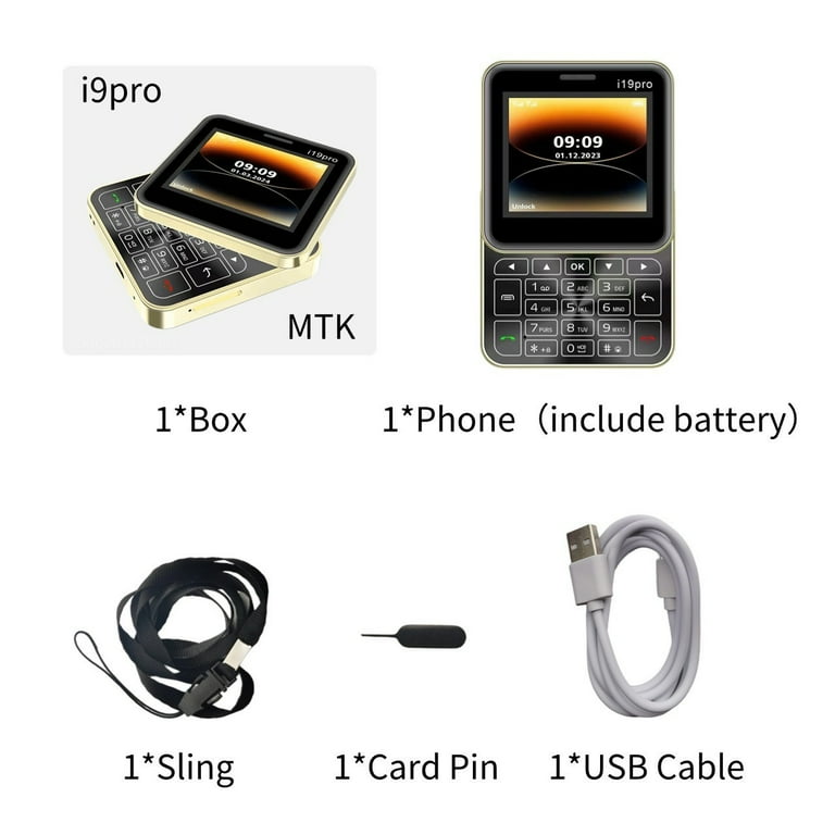 Rotatable Phone i19 Pro Mini Fold Mobile Phone Dual SIM Vibration