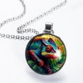 thumbnail image 2 of Chameleon Women's Glass Design Circular Pendant Necklace - Sparkle and Shine with this Elegant Necklace, 2 of 5
