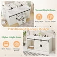 thumbnail image 5 of PLAUIN 61" Farmhouse Double Bathroom Vanity with Sink Combo, Dual Basin Bathroom Storage Cabinet with Sliding Barn Doors & Drawers, White, 5 of 7