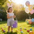 thumbnail image 6 of Qwtwty Easter Decorations Easter Basket Tote Basket Easter Bunny Patterns Basket Easter Egg Gift Basket Suitable for Easter Themed Occasionsed, 6 of 6