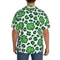 thumbnail image 3 of Pofeuu Leopard print St. Patrick's Day Print Mens Casual Short Sleeve Shirts Beach Summer Spread Collar Pocket Tops Men's Casual Short-sleeved Shirt-Large, 3 of 5