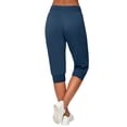 thumbnail image 7 of Lenpel Women's Yoga Capri Joggers Fashion Drawstring Elastic Waist Cropped Pants with Pockets Comfy Lightweight Workout Lounge Pants, 7 of 7