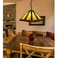 thumbnail image 6 of FSLiving Hanging Swag Lamp no Wiring Needed Portable Tiffany Yellow Pyramid Shape Pendant Light Stained Glass Baroque Style Colorful Chandelier with 20ft Plug-in Dimmer Switch Iron Cord - 1 Light, 6 of 8