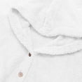 thumbnail image 5 of thefmos Women Plus Size Fall Winter Fleece Hooded Coat Button Down Curved Hem Casual Loose Jacket Cozy Outwear, White 3XL, 5 of 6