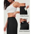 thumbnail image 3 of Pantalones Ewedoos de pierna ancha, tela gofrada, cintura alta, para mujer, 3 of 6