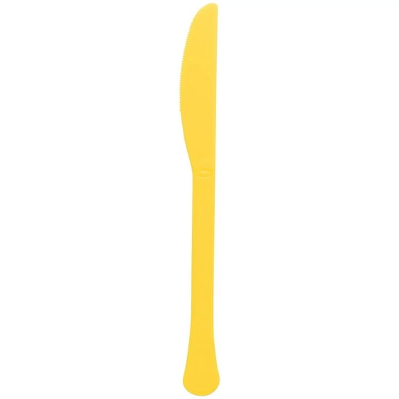 Amscan 8015.09 Premium Yellow Sunshine Plastic Knives, 20ct