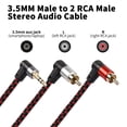 thumbnail image 4 of Cable de audio RIIEYOCA con ángulo recto de 90 grados, 3,5 mm a 2 RCA de 3 pies, 4 of 7