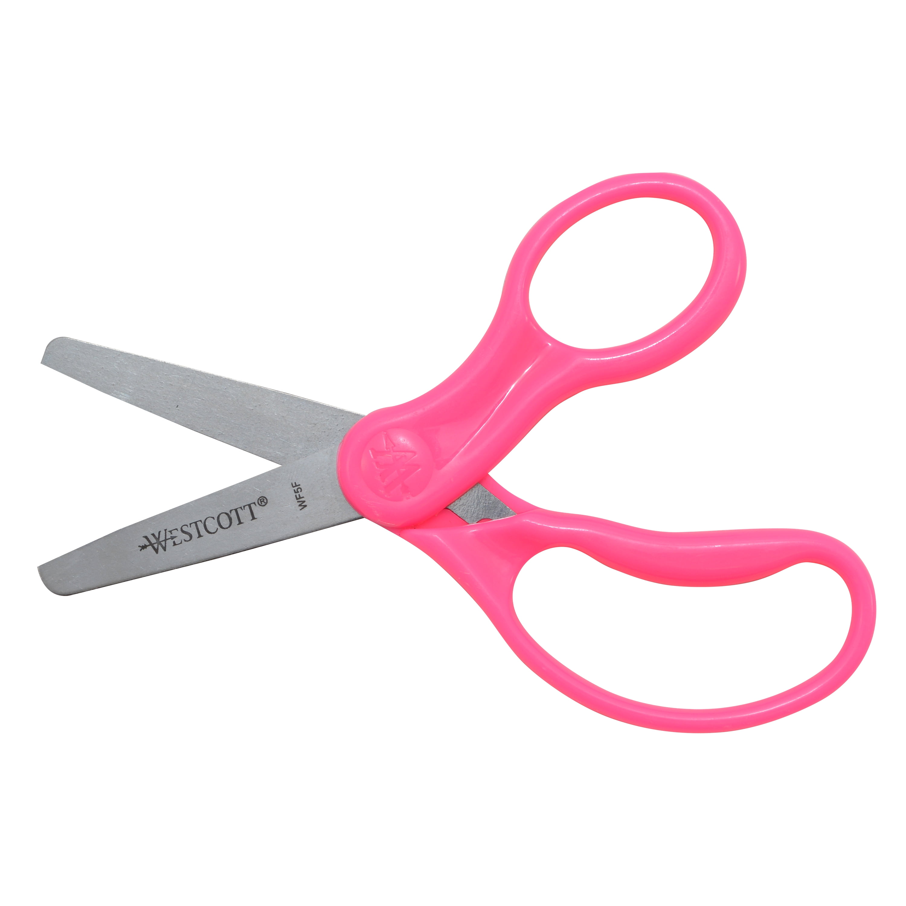 Westcott Kids Scissors, 5', Hard Handle, Blunt, Neon Pink, 1-Count