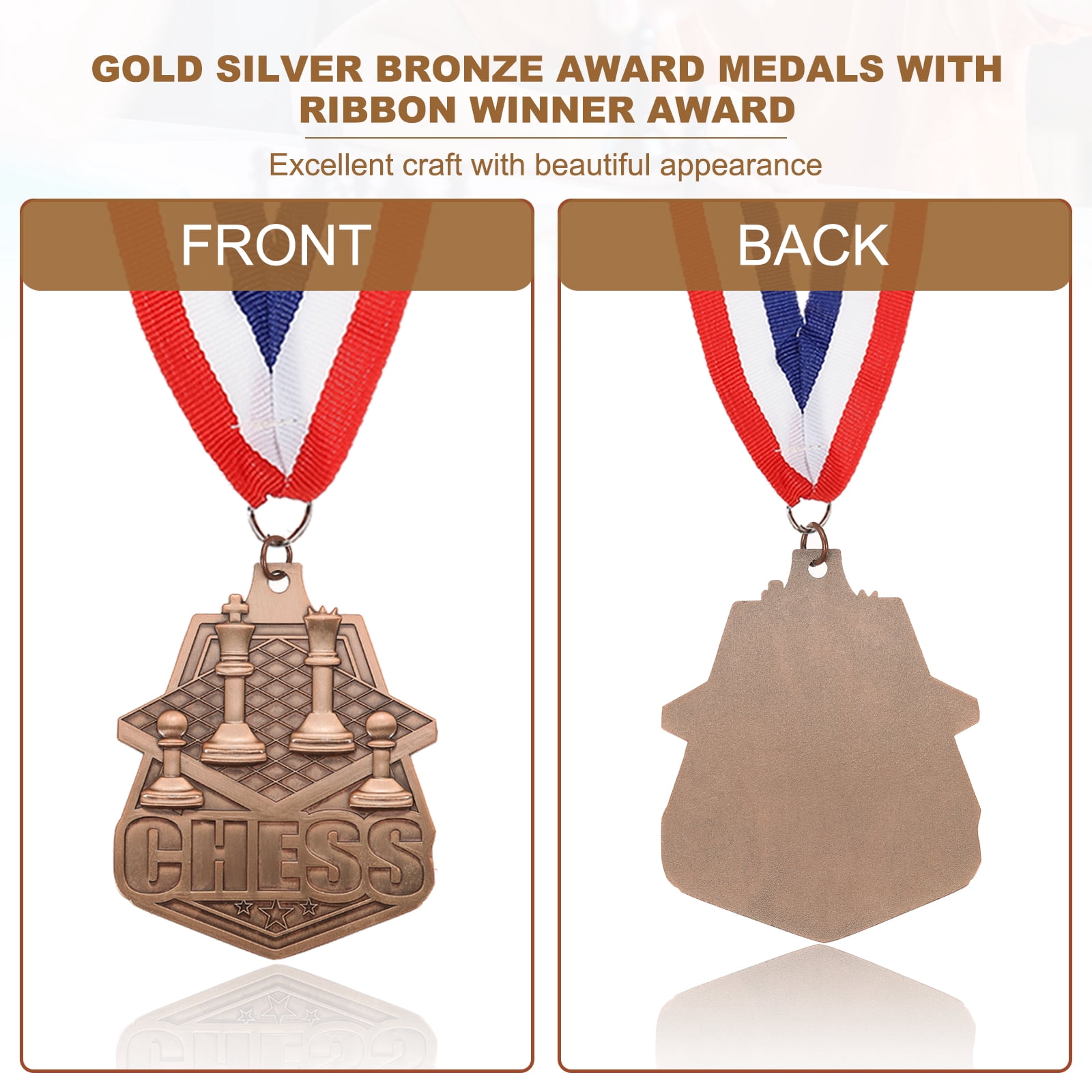 Uxcell Tournament Table Award Medals with Ribbons, Winner Medals Prizes for Competitions Sports Party Red